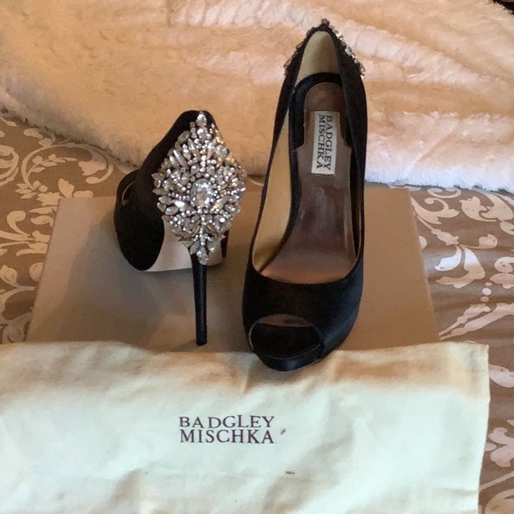 Badgley Mischka crystal pumps